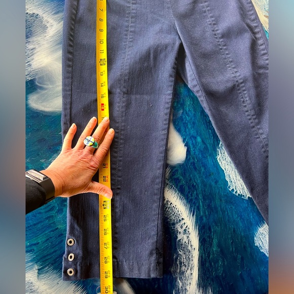 NWOT Lulu B Capri Denim Stretch Legging with Crystal Rivets Sz 4 - Picture 6 of 15